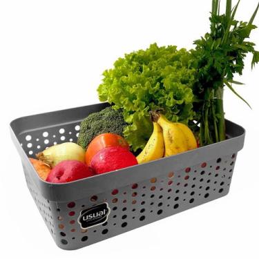 Imagem de Cestos Organizador Armário Gaveta Lavanderia (35x26x12cm) - Usual Util