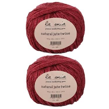 Imagem de Lamia Pacote com 2 fios de juta 100% natural, total de 1,98 m, 198 g. Melhor para bricolage, artes e artesanato, embalagem industrial, corda de corda, decoração e aplicações de jardinagem, ameixa -