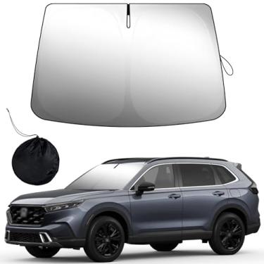 Imagem de Para-brisa para-sol de ajuste personalizado Honda CR-V 2017 2018 2019 2020 2021 2022 CRV Para-sol janela viseira dobrável SUV protetor solar frontal Max bloqueio UV e mantém o veículo fresco Atualização 2023