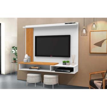 Imagem de Painel Para TV até 52 Polegadas Intense Ripado com Prateleira Branco/F