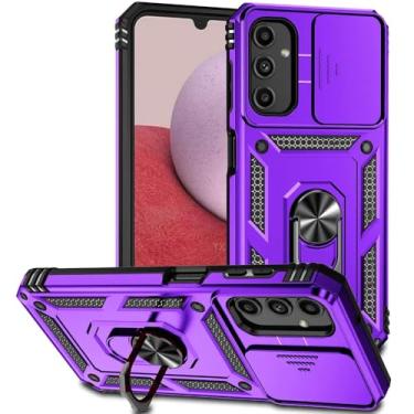 Imagem de Capa para Samsung Galaxy A55 A35 A25 A15 A05S A05 A54 A34 A24 Slide Câmera Lente Proteção Magnética Anel Suporte Armadura Capa, Roxo, Para Samsung 54 5G