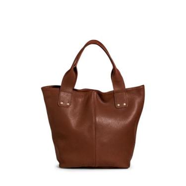 Imagem de Bolsa sacola feminina de couro. - BELAJU, Chocolate