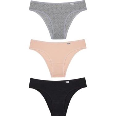Imagem de Kit/3 Calcinha DelRio 51364 Biquíni Cotton T. P/GG, M, K19, Meslca, Po