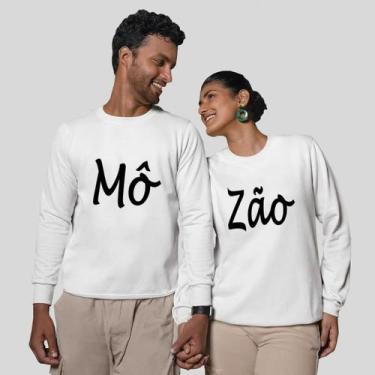 Imagem de Kit 2 Blusas Frio Moletom Careca Sem Capuz Casal Namorados - MP Moda M