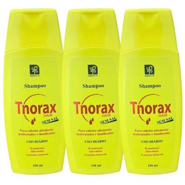 Imagem de SHAMPOO RESTAURADOR CAPILAR TNORAX SEM SAL 250ml NATUFLORES KIT 3UN