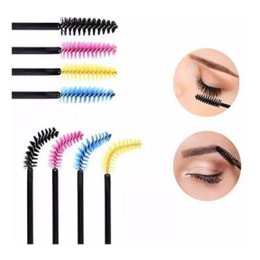 Imagem de Kit 50 Escovinhas Descartável Sobrancelha Alongamento Cílios - oem