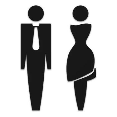 Imagem de Placa Espelho Acrílico Para Banheiro Masculino E Feminino - Deliquadro