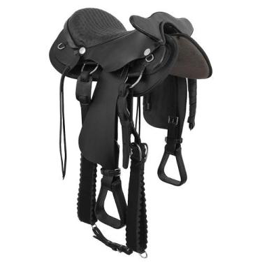 Imagem de Sela Australiana São Bento com Cabeça SV1466 - Preta - Selaria Vertent