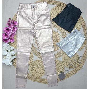 Imagem de Calça feminina MEIYABAO tecido resinada confortável e de alta qualidad