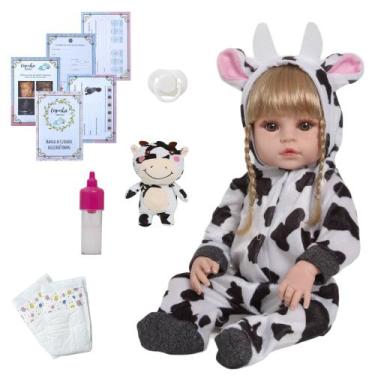 Imagem de Bebê Reborn Roupa De Vaquinha Vários Itens Pode Dar Banho - Cegonha Re