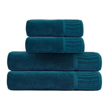 Imagem de Kit Casal Jogo Toalhas 2 Pares Rosto e Banho Cores Variadas - Bella En