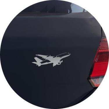 Imagem de Adesivo de Carro Avião Airbus decolando - Cor Prata - Melhor Adesivo, 