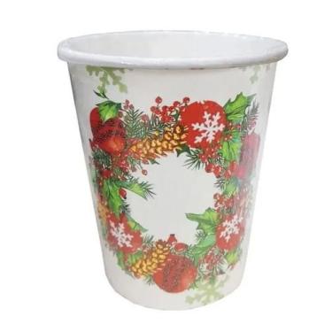 Imagem de 10 Copos de Papel Feliz Natal Guirlanda Natalina Silver Festas - Inspi