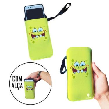 Imagem de Case para Celular Bob Esponja Segurando Risada - Maluco por Caneca