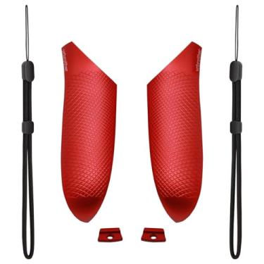 Imagem de Vrbrother Metal Replacement Battery Cover Compatible for Meta Quest3,Quest 3s Left and Right Controllers，Replacement Battery Covers kits with Adjustable Hand Straps (Red)