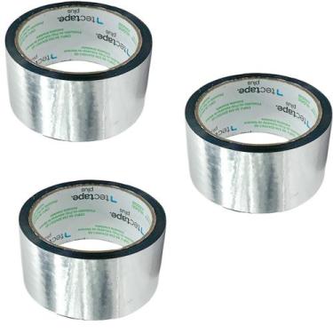 Imagem de 3 Fitas Adesivas Aluminizada Fita Laminada Instalação Ar Condicionado 
