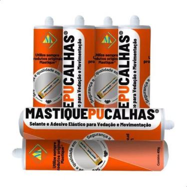 Imagem de Kit com 6 Tubos Mastique Pu Veda Calhas e Rufos Cinza 400g