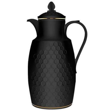 Imagem de Garrafa Termica Favo Plástico E Vidro Hauskraft 1l Preta