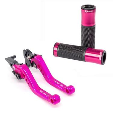Imagem de Kit Manopla Luva Manete Esportivo Stark Honda Cb 300r - NoBrand, Pink
