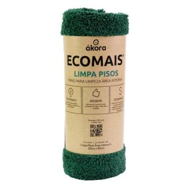 Imagem de Pano de Chão Verde Ecomais Limpa Pisos Áreas Internas P 40x60 cm Àkora