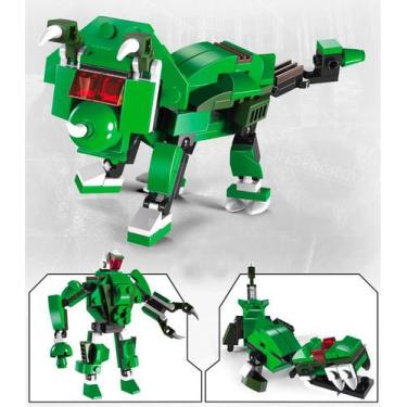 Imagem de Brinquedo Blocos De Montar 3 Em 1 Dinossauro Robô Brinquedo Transforme
