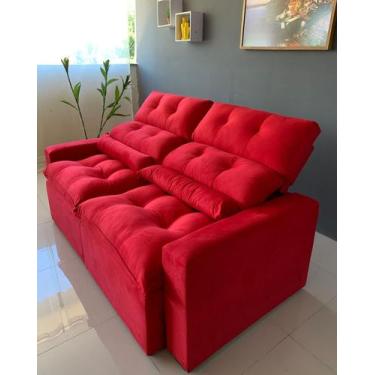 Imagem de Sofá Retrátil e Reclinável Confortável 2 metros Vermelho - ORTHOBOX