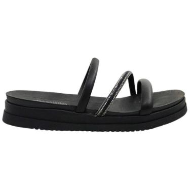 Imagem de Tamanco Feminino Papete Casual Dia a Dia Passeio Trabalho com Strass Flatform Mississipi Mc364