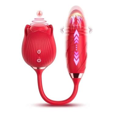 Imagem de Genérico, Vibrador Sugador De Clitóris Rosa Duplo Bullet Vai E Vem