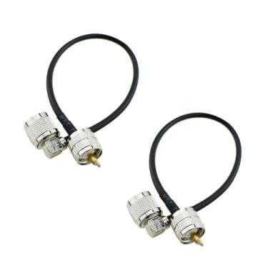 Imagem de SQXBK 2 peças 300 mm prata PL-259 macho para macho RG58 cabo coaxial para analisadores de antena, scanners de rádio, equipamento de rádio amador