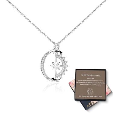 Imagem de LIU JUN Colar Badass Squad para mulheres, To My Badass Squad Colar de estrela e lua giratório da amizade "We Always Have Each Other's Back", joia significativa presente para melhores amigos, Large,