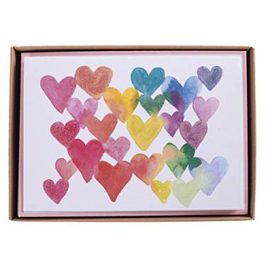 Imagem de Graphique Cartões em caixa, amor na cor – Inclui 16 cartões com envelopes correspondentes e caixa de armazenamento, artigos de papelaria fofos feitos em papelão durável, os cartões medem 10 x 14 cm
