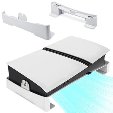 Imagem de Suporte horizontal para console PS5 Slim e PS5 Pro, acessórios PS5 Slim/Pro, suporte lateral de design mini compatível com PS5 Slim e PS5 Pro Disc e edição digital, branco
