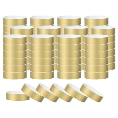 Imagem de PATIKIL Pulseiras de papel para eventos, pacote com 500 pulseiras neon para festas, pulseiras coloridas à prova d'água para identificação de concertos para entrada de bar, ouro