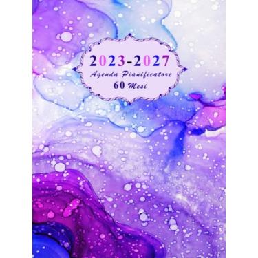 Imagem de 2023-2027 Agenda Pianificatore 60 Mesi: Planner in Formato Grande A4 con Vista Verticale 1 Mensile su 2 Pagine | Agenda Pianificatore 60 Mesi gestione ... Mesi con Festività italiane | purple marble
