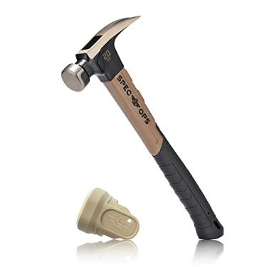 Imagem de Spec Ops Ferramentas martelo de fibra de vidro de 590 ml, 33 cm, face macia de marreta, aderência absorvente de choque, 3% doado a veteranos