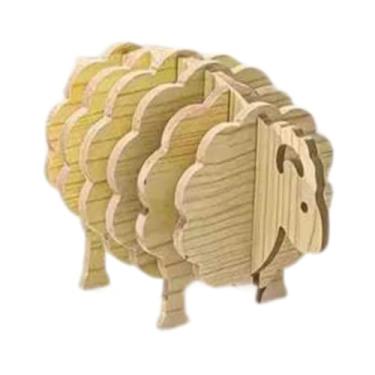 Imagem de ＫＬＫＣＭＳ Porta-copos de madeira de ovelha, base decorativa para mesa, presente de inauguração, caneca de chá, tapetes,