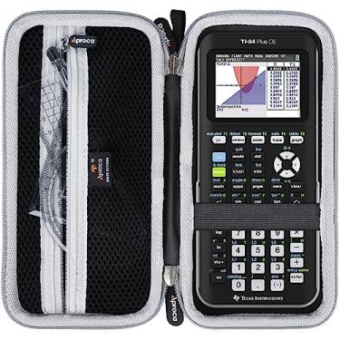 Imagem de Aproca Calculadora compatível com Texas Instruments TI-84 Plus CE/TI-84 Plus/TI-83 Plus/TI-89 Titanium/TI-85/TI-86 Color Graphing Calculator - Preto com zíper cinza (apenas capa)