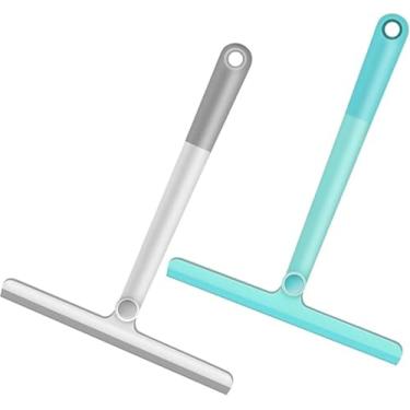 Imagem de Rodo de garagem para porta de vidro de garagem, rodo de silicone multiuso para banheiro, janelas, superfície de cozinha e vidro de carro, rodo de janela 2 Pack (Cinza + Verde)