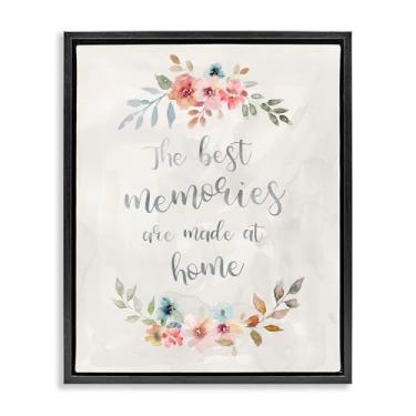 Imagem de Stupell Industries Design de parede em tela flutuante emoldurada Best Memories at Home por Carol Robinson, moldura flutuante preta, 63 x 78 cm