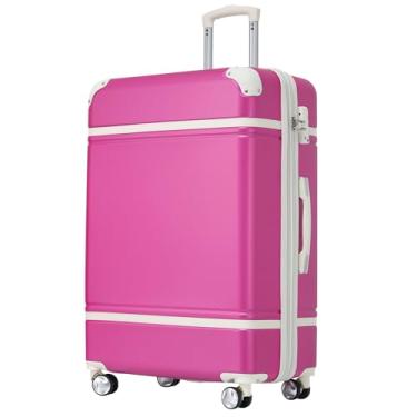 Imagem de Mala de transporte de 71 cm com rodas giratórias, leve, rígida, expansível, com trava Tsa, mala de viagem com rodinhas para homens e mulheres, rosa, One size, Leve