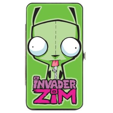 Imagem de Buckle-Down Nickelodeon Carteira, articulada, invasor Zim GIR Pose e logotipo com GIR e pose de fantasia verde, couro vegano, Verde, 7" x 4", Casual