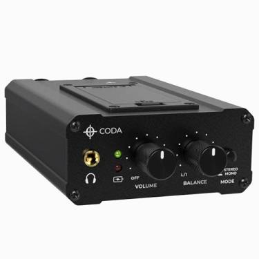 Imagem de Amplificador de monitor de ouvido pessoal ultracompacto Coda - Sistema amplificador de fone de ouvido de canal duplo com entrada XLR e TRS - Amplificador IEM portátil com panorâmica de mistura mono e