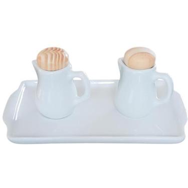 Imagem de kit 2 Jarras 60ml + Bandeja para Molhos e Caldas, Galheteiro Azeite e 