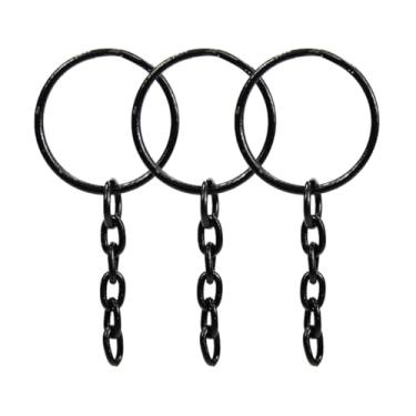 Imagem de Argola Batida Prata Para Chaveiro Com Corrente 23mm 1000 Peças (Preto)