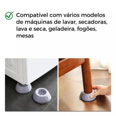 Imagem de Pé de Máquina Cadeira Mesa Geladeira Anti Vibração 4 Peças - Prosperit