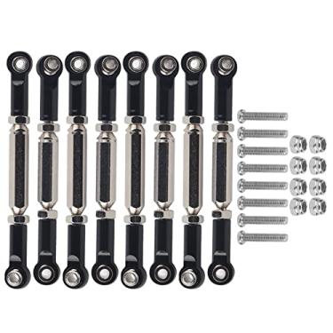 Imagem de RC Direção servo servo haste haste de metal de armas de tirador haste extremas do conector leve para WPL Mn Feiyu Remote Control Carro (Preto)