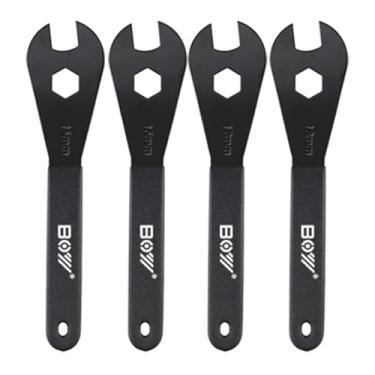 Imagem de XIAOCUNCN Chave inglesa de bicicleta de perfil baixo de 2 mm de espessura, ferramenta de conjunto de chaves de cone de bicicleta, multifuncional durável, aço carbono, (13-19 mm) Removedor de