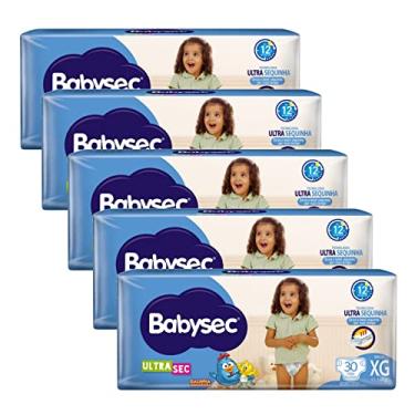 Imagem de Kit 5 Pacotes Fralda Descartável Babysec Ultrasec Mega XG