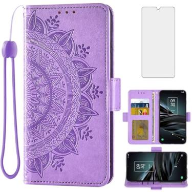 Imagem de Asuwish Capa de telefone para TCL 20XE 5087Z capa carteira de vidro temperado protetor de tela suporte de cartão de crédito bolsa flip alça de pulso suporte fólio acessórios de célula TLC 20 XE