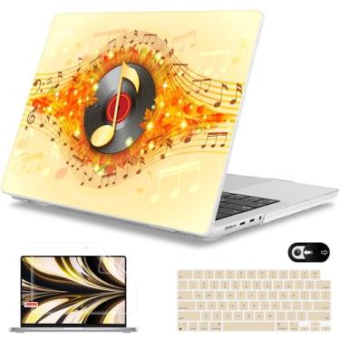 Imagem de Mektron Capa para MacBook Pro 16 polegadas M4 A3403 A3186 M3 A2991 M2 A2780 M1 A2485 (2021/2023/2024) Pro/Max com Touch ID, capa de plástico rígido para laptop, protetor de tela, gravação de música